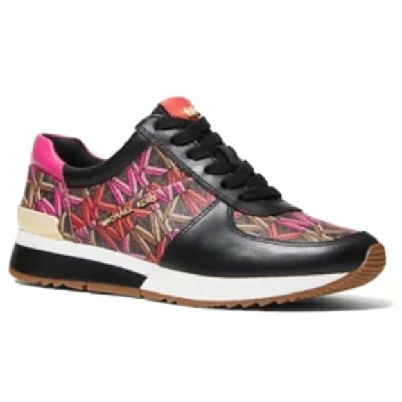 Michael Kors Allie Sig Semi Lux Sneakers Brown Multi - Picture 1 of 5